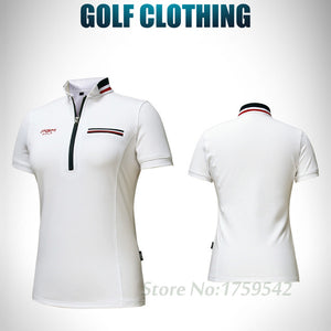 White, Navy Women's Golf T-shirt