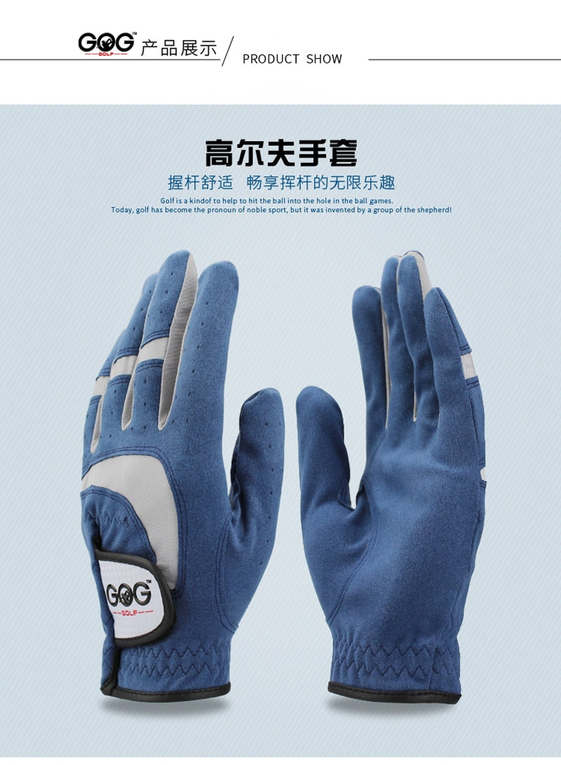 Blue Fabric Golf Gloves